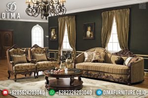 New Design Sofa Tamu Mewah Luxury Carving Natural Jati Jepara TTJ-0391