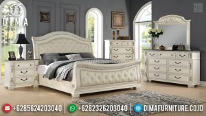 New Models Tempat Tidur Mewah Jepara Classic Luxury White Duco Glossy TTJ-0437