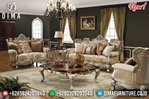 New Sofa Tamu Mewah Jepara Silver Champagne Luxury Classic Solid Wood TTJ-0837
