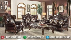 Harga Sofa Tamu Jati Barcelona Luxury Carving Best Seller Product TTJ-0936