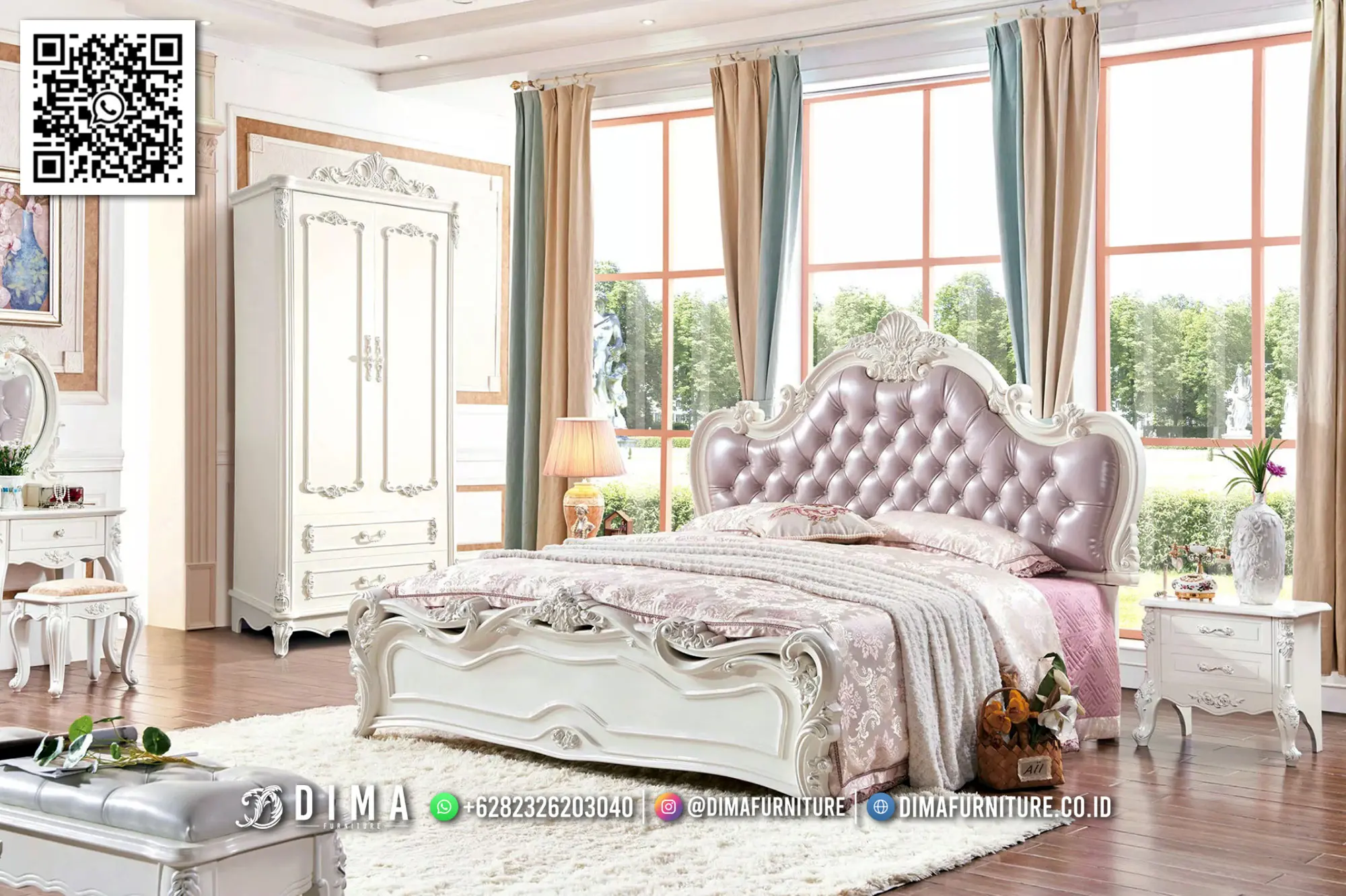 Kamar Set Mewah Klasik Ukiran Eropa Terbaik 65TTJ