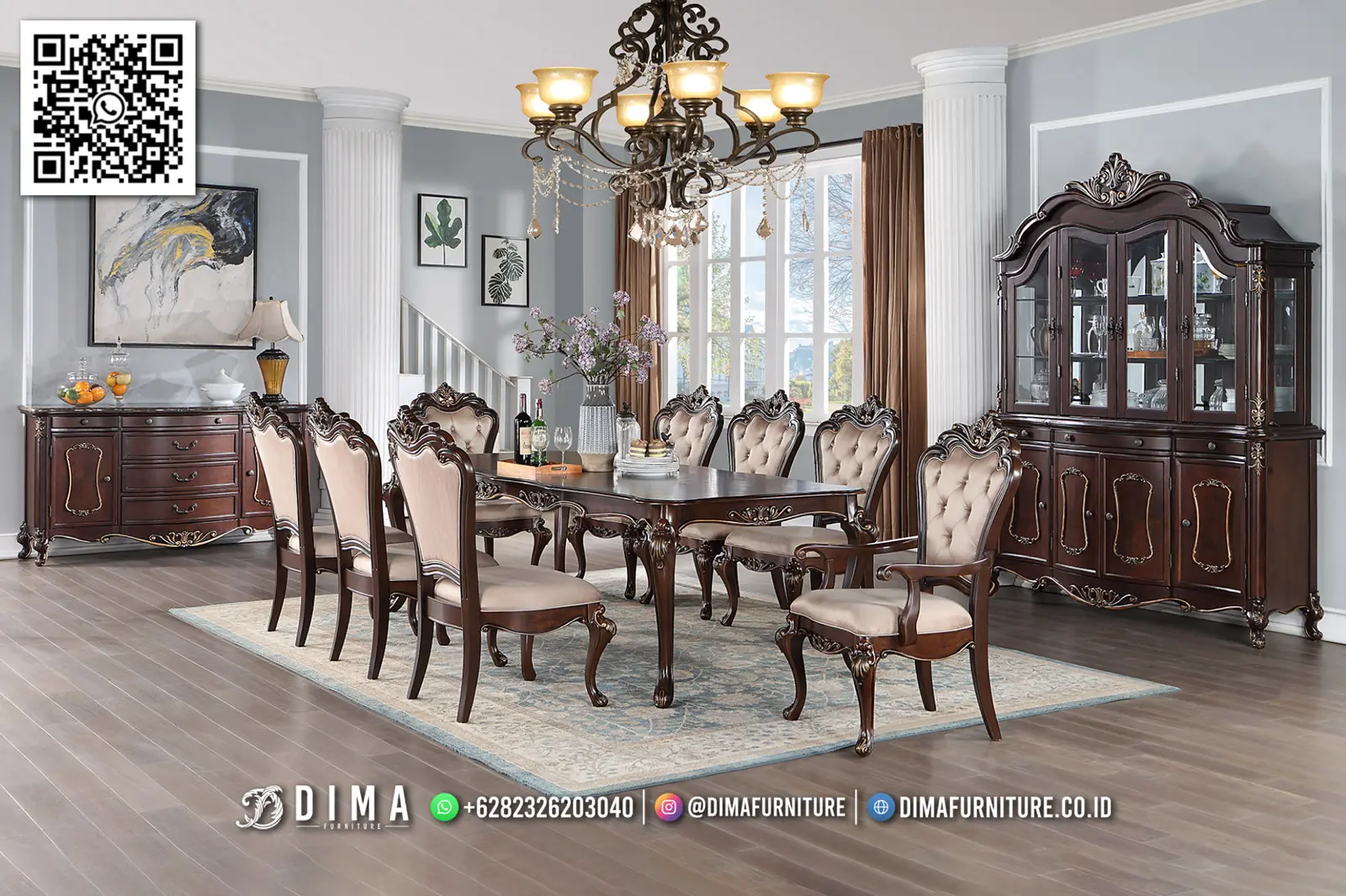 Set Meja Makan Elegan Jepara Grand Prestige 56TTJ