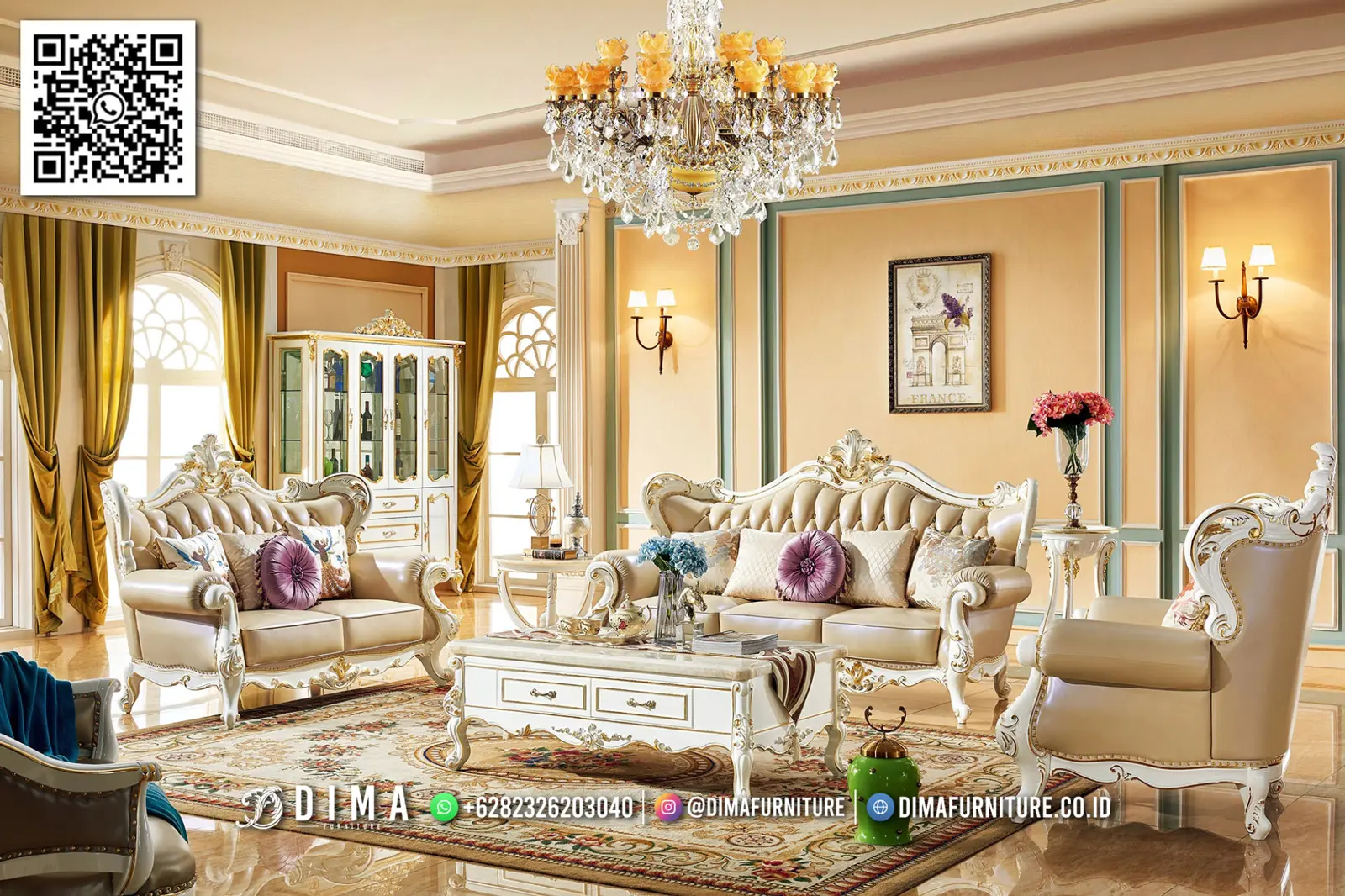 Set Sofa Tamu Mewah Jepara Klasik Terbaru 48TTJ