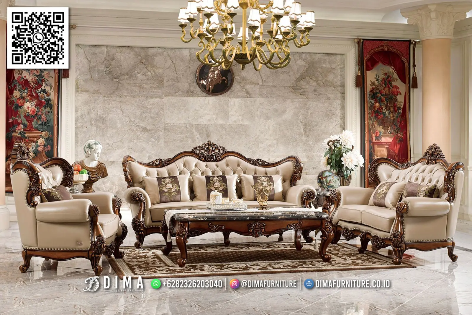 Sofa Ukiran Jati Jepara Verona Classic Elegan 49TTJ