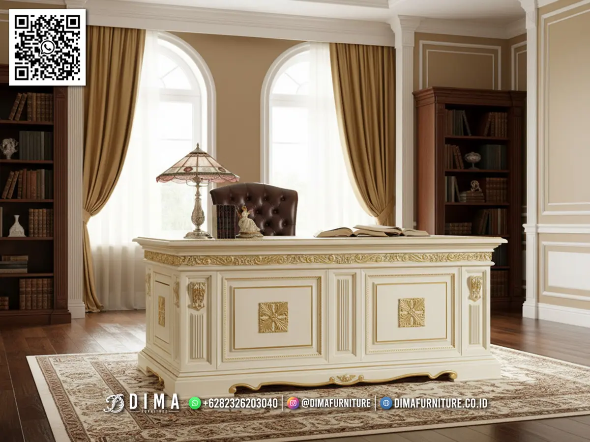 Furniture Kantor Klasik Dima Royalcrest Putih Mewah 110TTJ