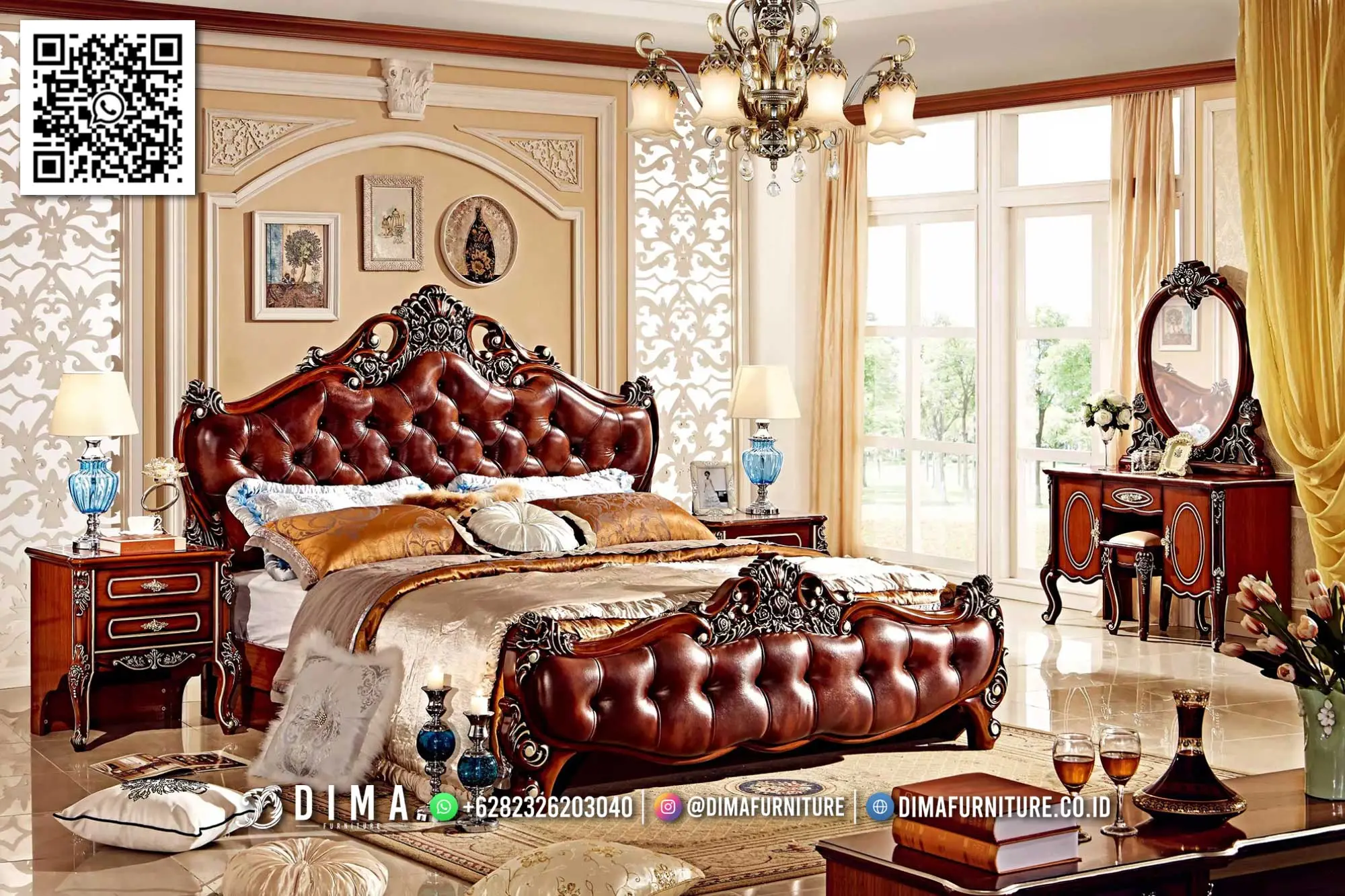 Kamar Tidur Jati Ukir Dima Luxury Classic Premium 100TTJ