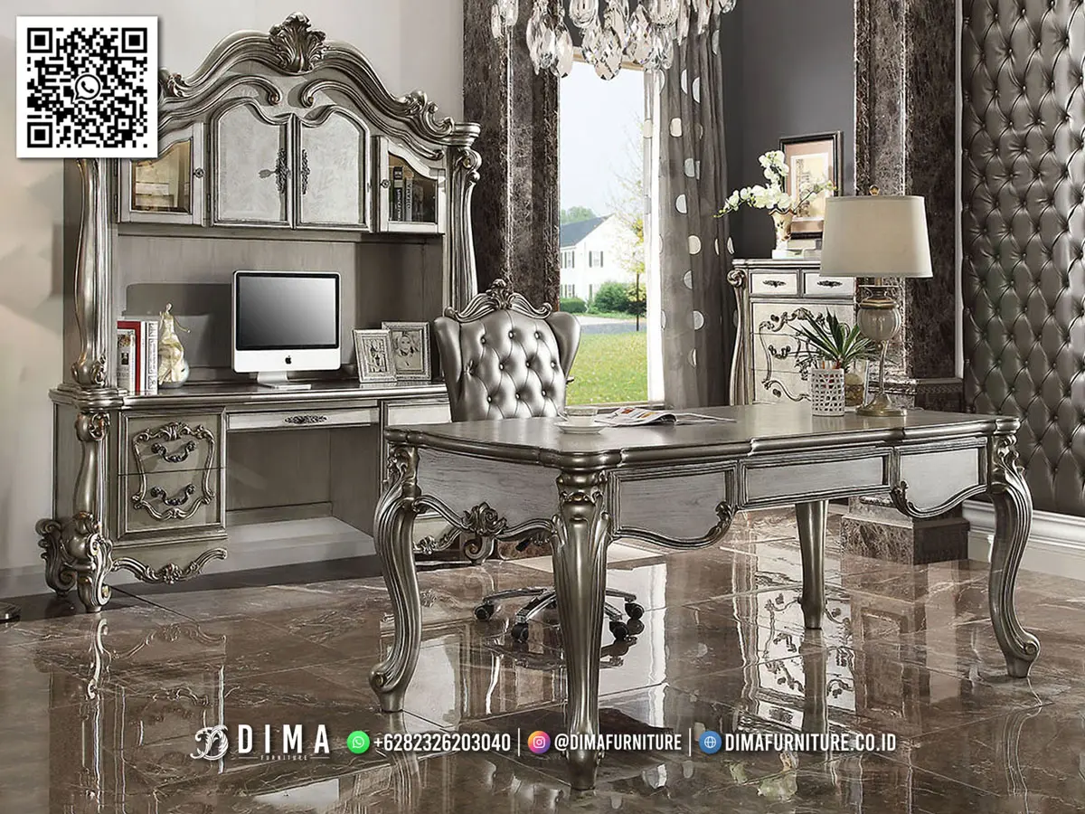 Meja Kantor Mewah Elegan Dima Silver Classic 111TTJ