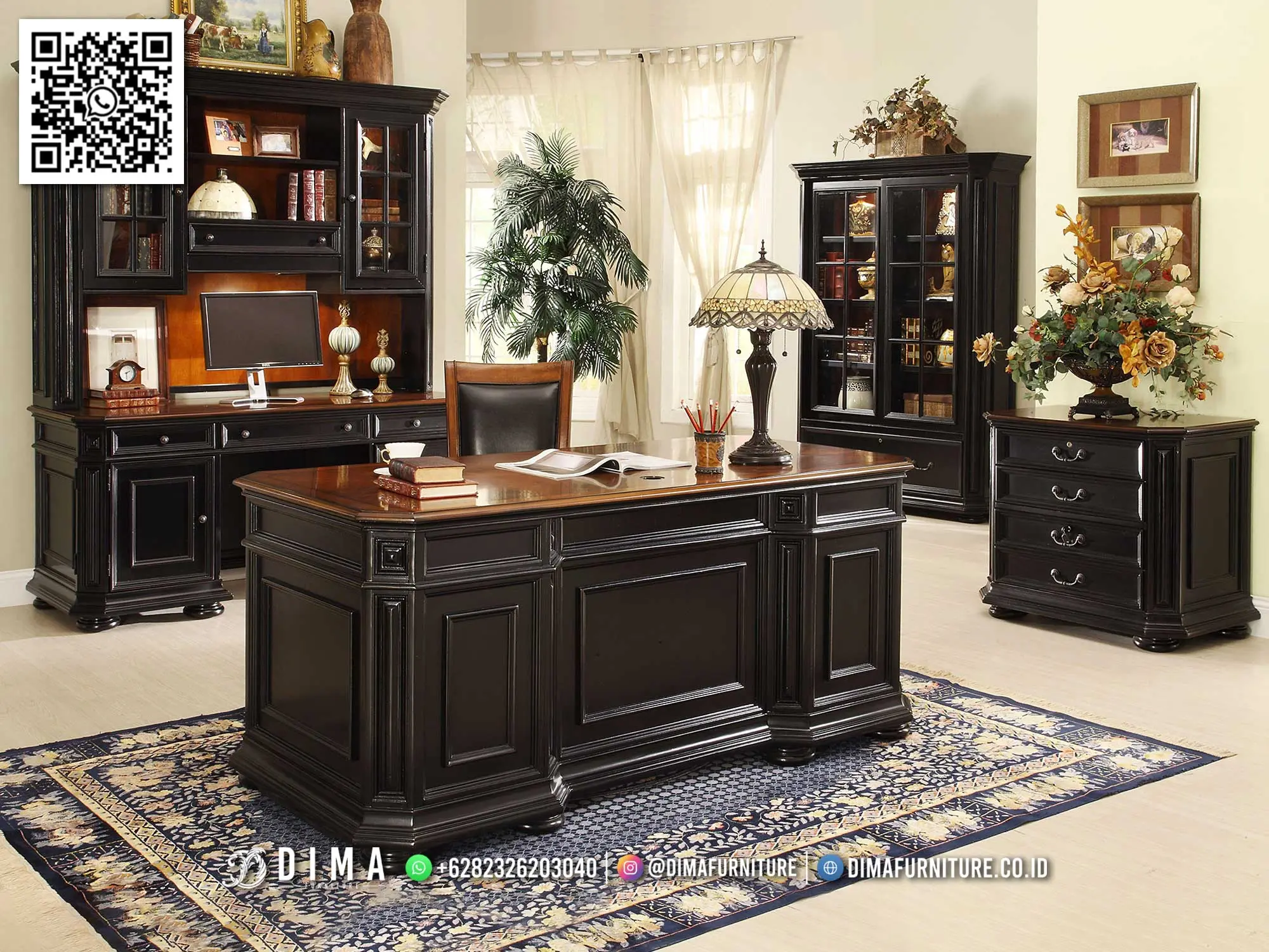 Set Furniture Kantor Klasik Elegan Dima Blackwood 108TTJ