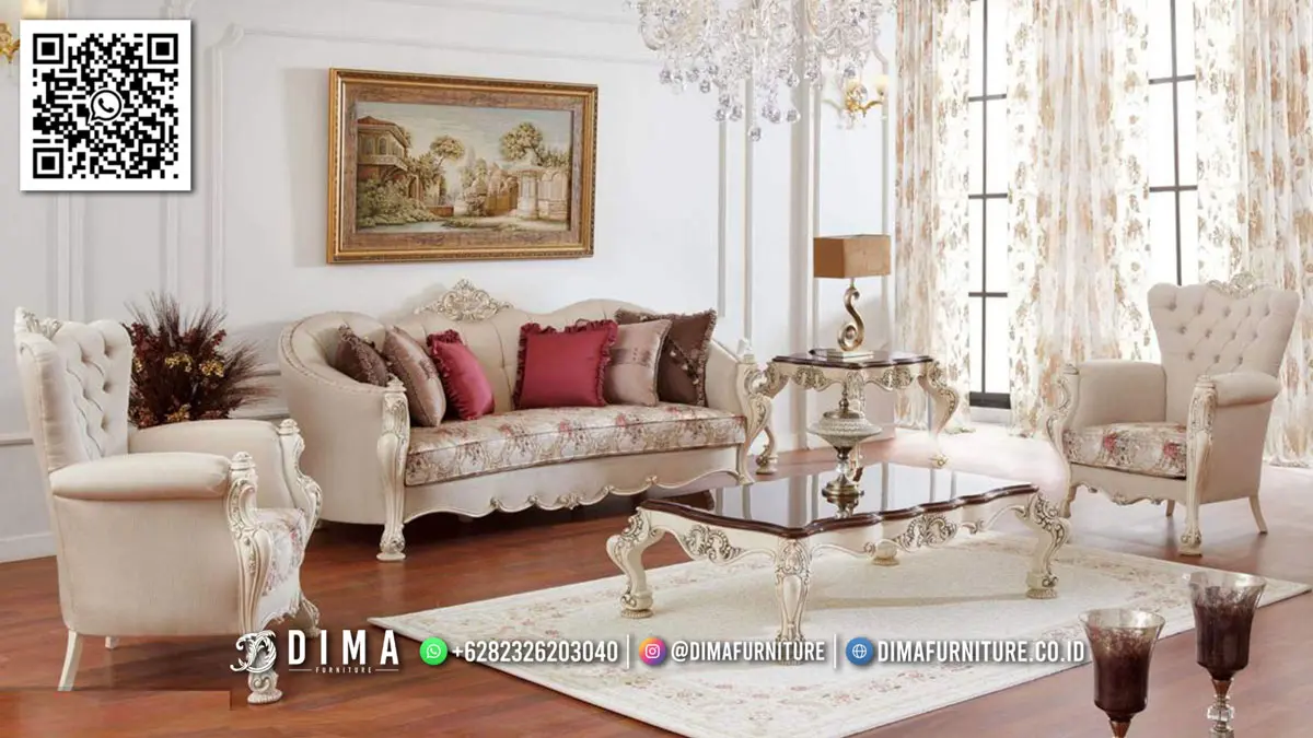 Sofa Mewah Klasik Elegan Ivory Dima Furniture Terbaik 76TTJ