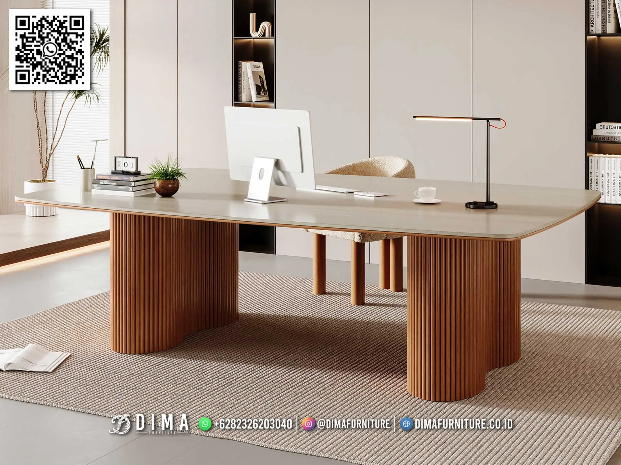 Meja Kantor Modern Elegan Lioro Desain Premium Jepara 138TTJ