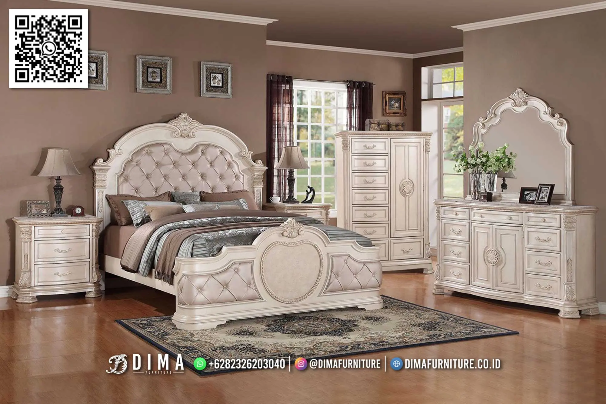 Furniture Kamar Tidur Callie – Gaya Klasik Premium 171TTJ