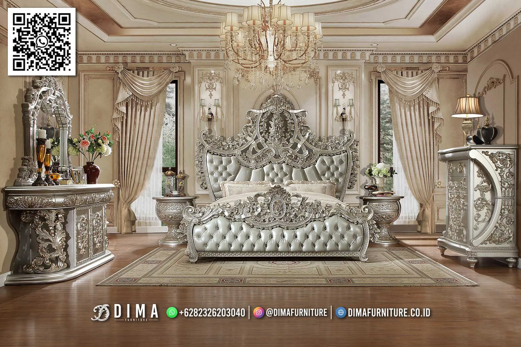 Kamar Tidur Mewah Atticus – Gaya Klasik Modern 181TTJ