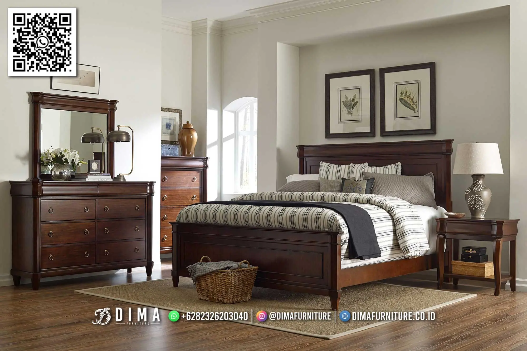 Set Kamar Tidur Klasik Mewah Montreal Brown Elegance 166TTJ