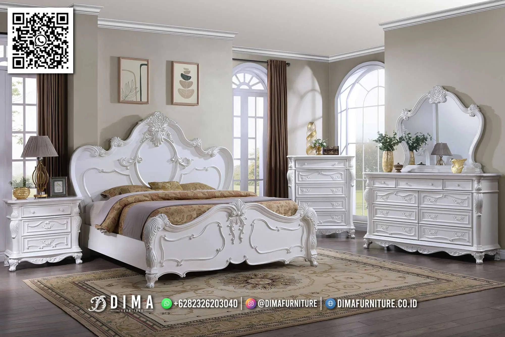 Tempat Tidur Jepara Furniture – Premium White Duco 200TTJ