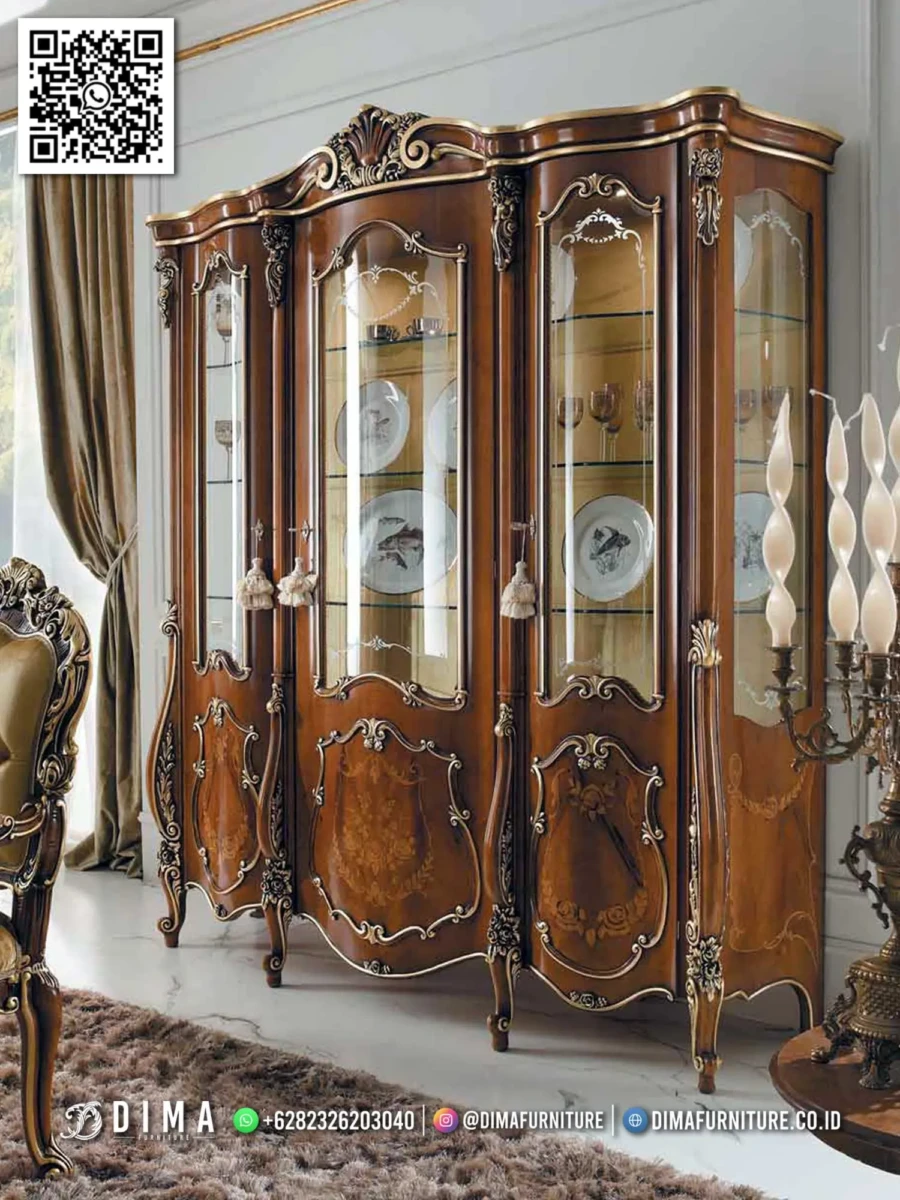 Lemari Pajangan Jati Ukiran