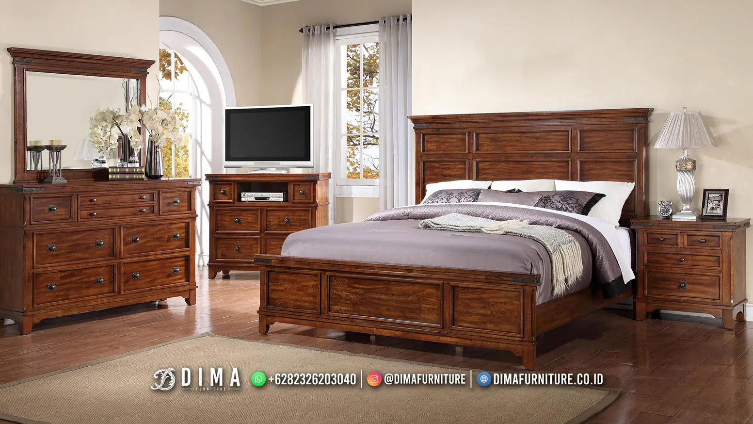 Furniture Kamar Tidur Jati Calista Set Berkualitas 229TTJ