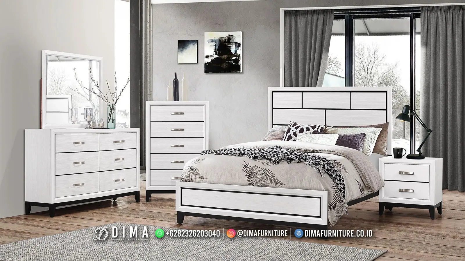 Kamar Set Minimalis Abby Putih Modern Clean 219TTJ
