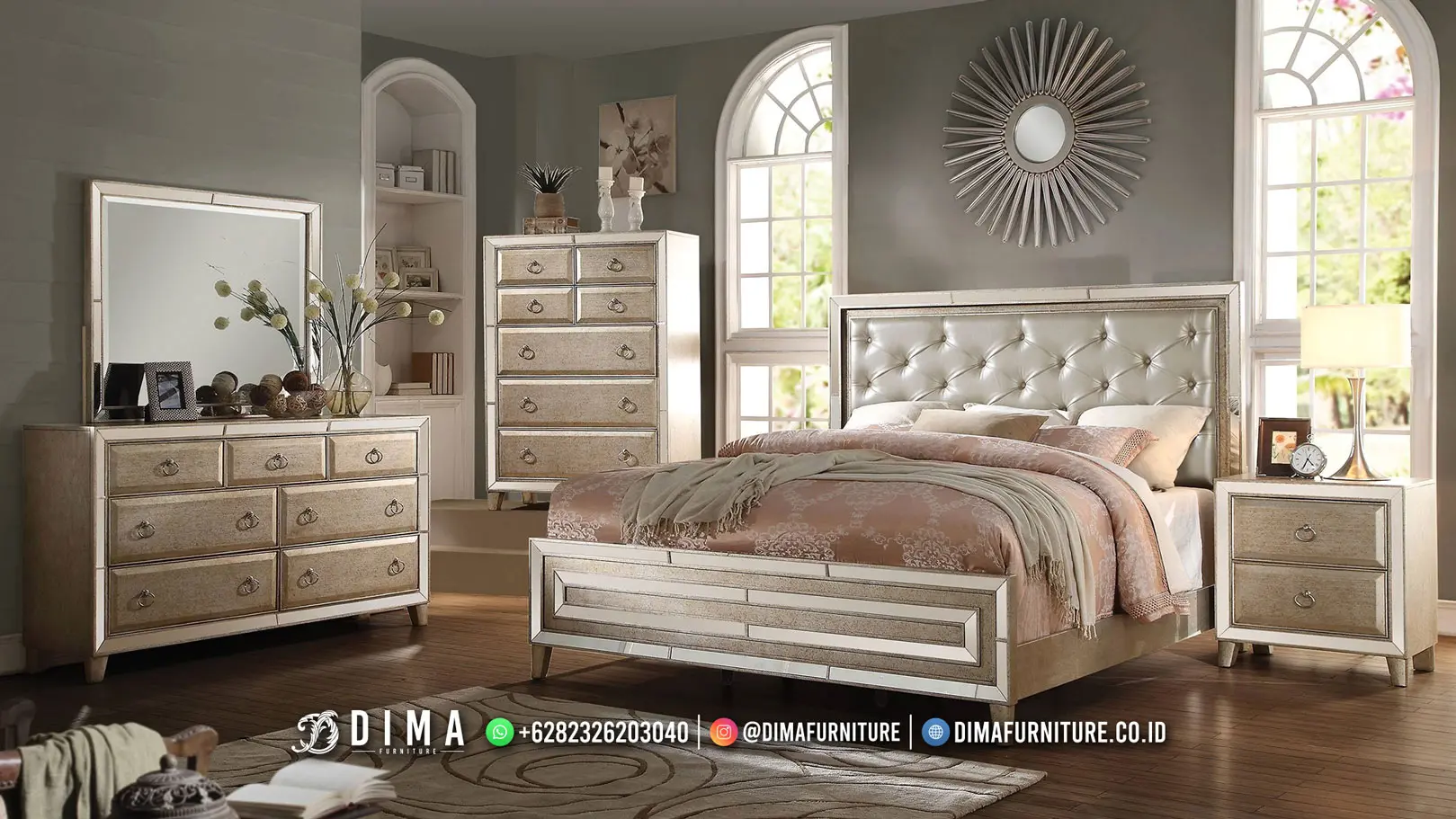 Kamar Set Minimalis Cantik Amber Style Modern Eropa 217TTJ