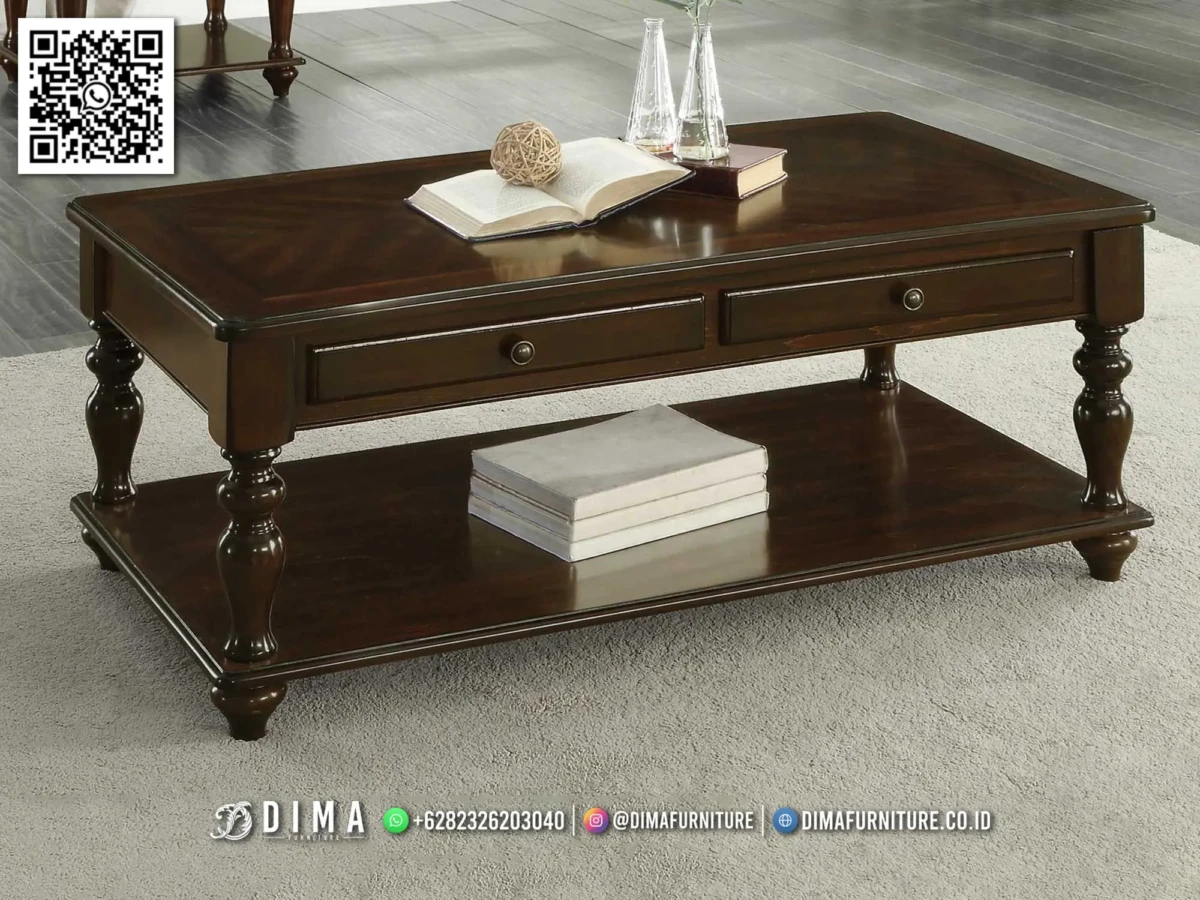 Meja Tamu Klasik Darkwood