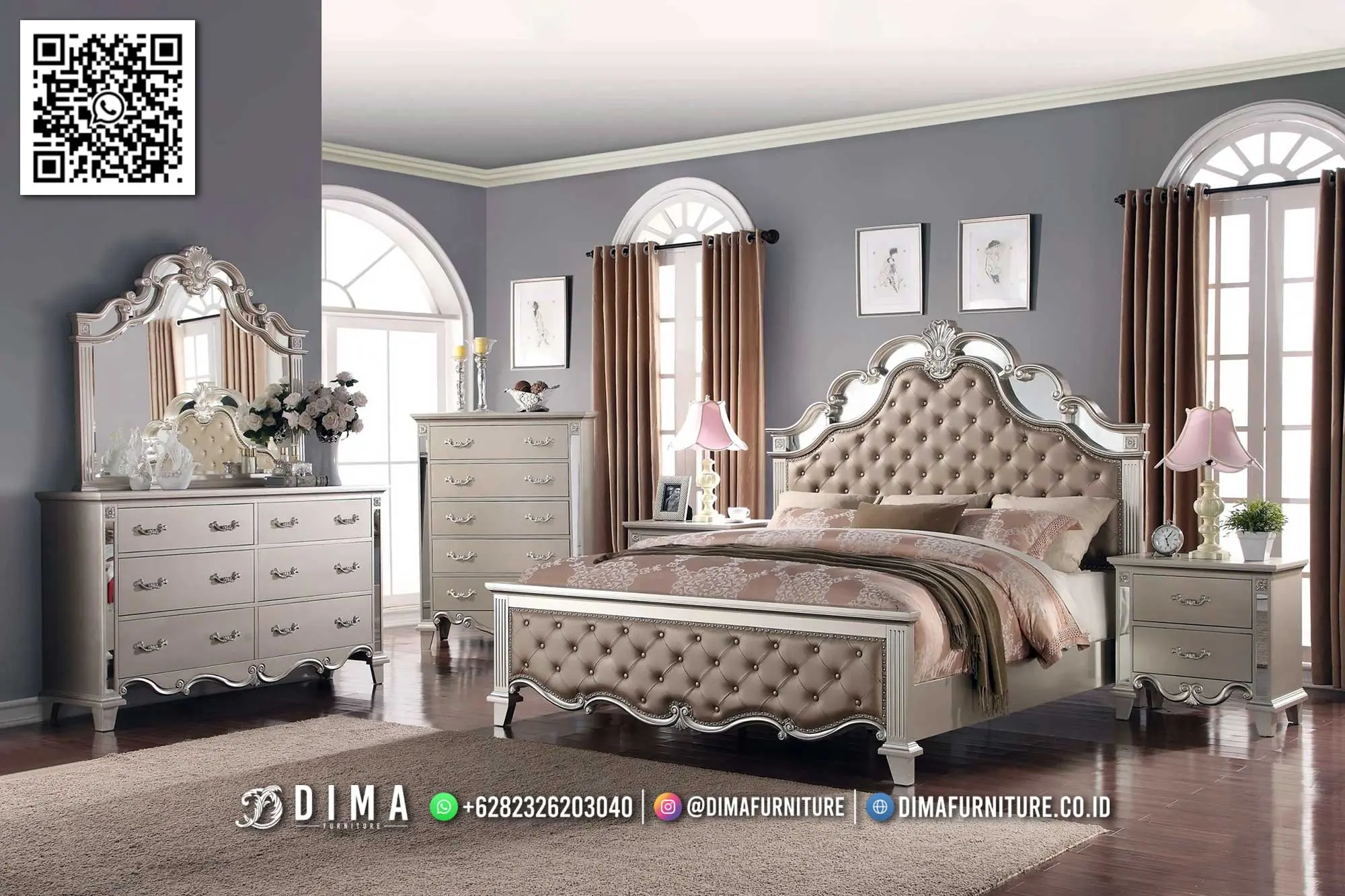 Set Tempat Tidur Minimalis Klasik Premium Royal Touch 228TTJ (2)