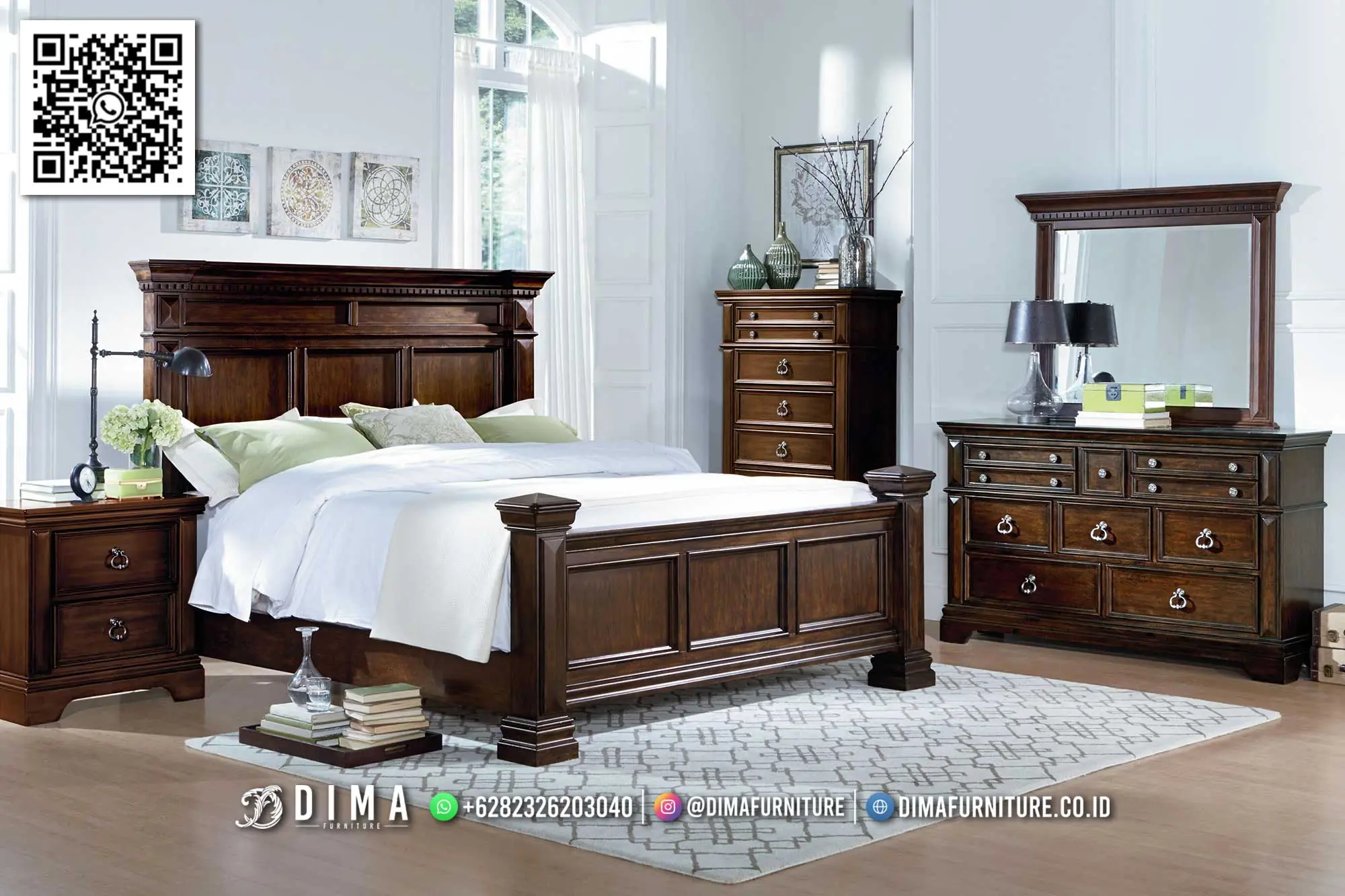 Set Tempat Tidur Jati Arjuna Premium Solid Wood 244TTJ