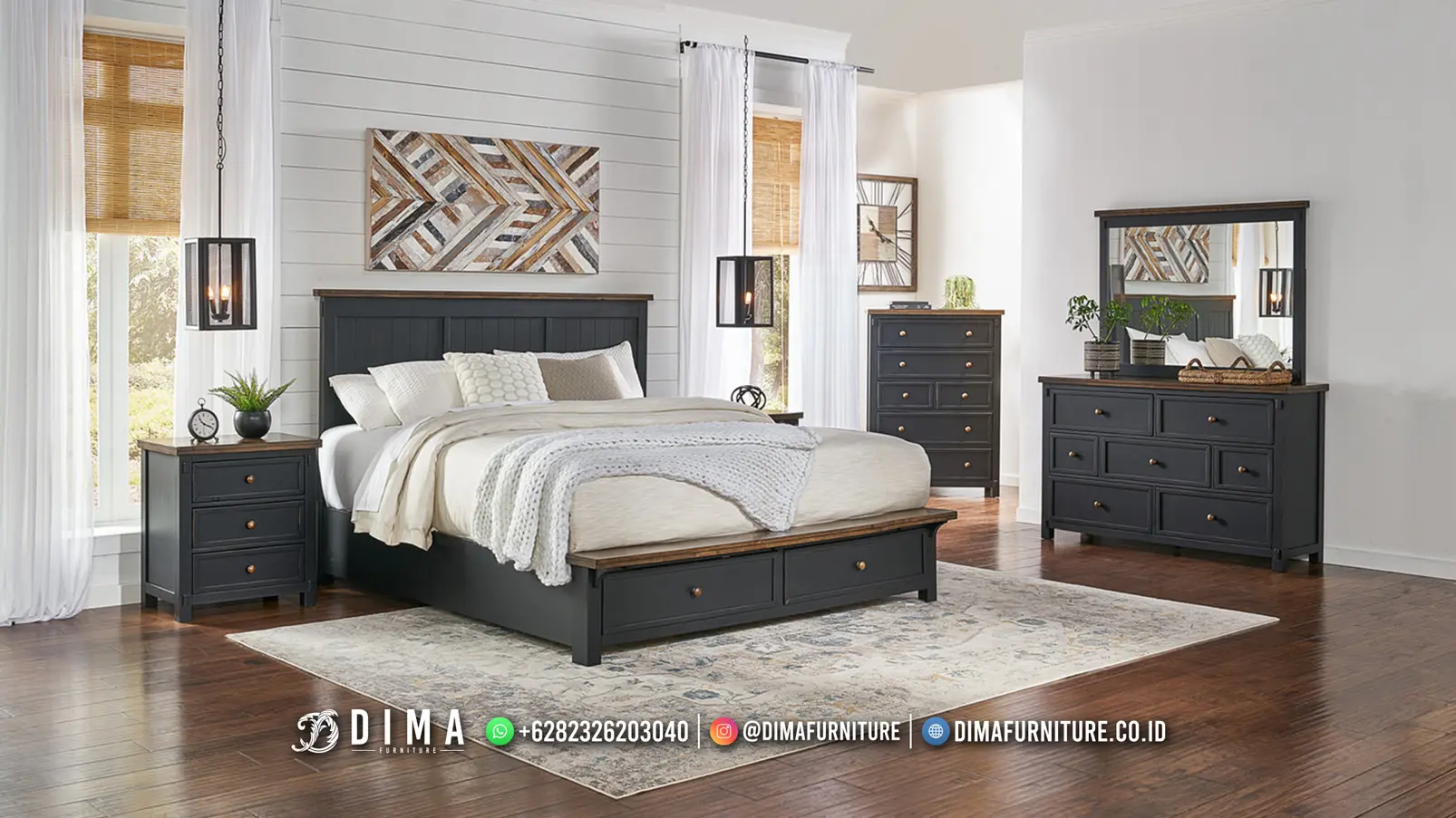 Set Tempat Tidur Minimalis Dengan Laci Serbaguna 234TTJ