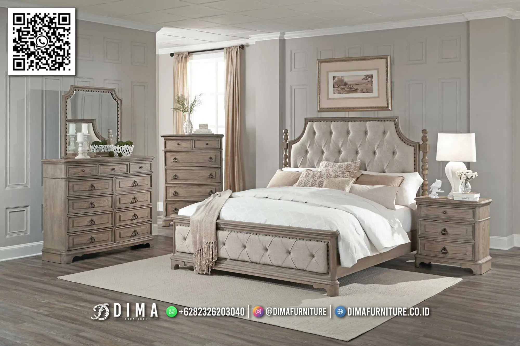 Set Tempat Tidur Rustik Klasik Camilla Eropa Style 238TTJ