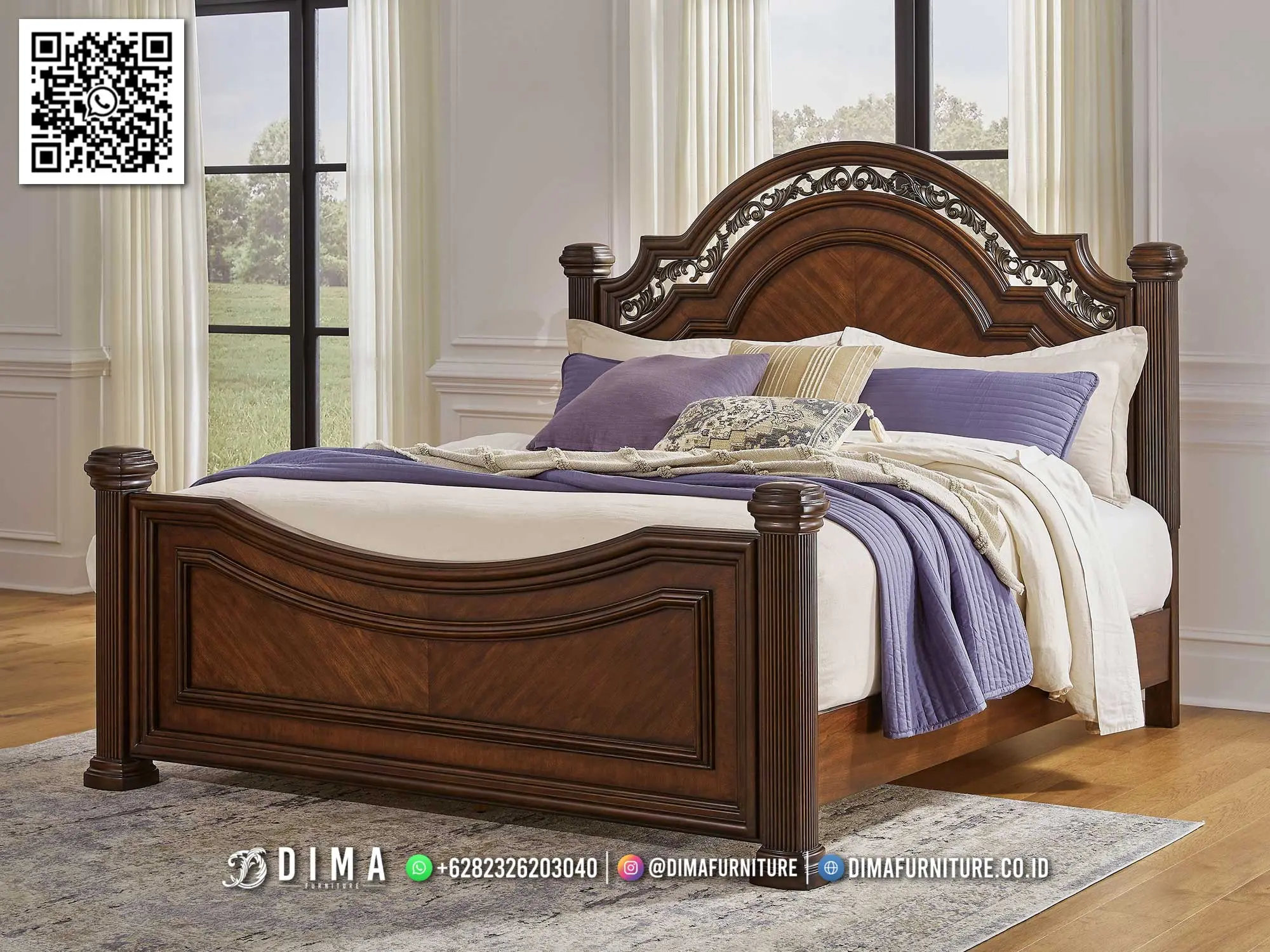 Tempat Tidur Jati Minimalis Elegan Ellen Wood 260TTJ