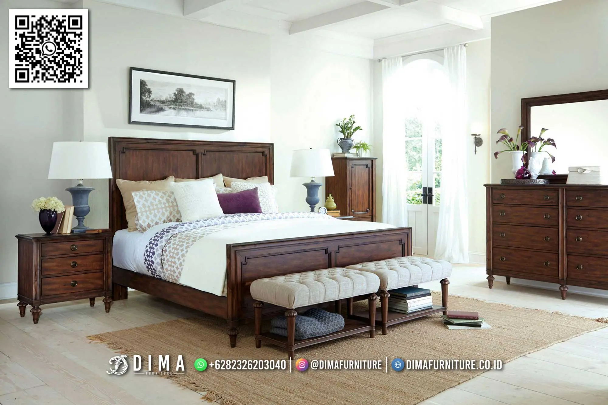 Tempat Tidur Jati Premium Minimalis Holmes 248TTJ
