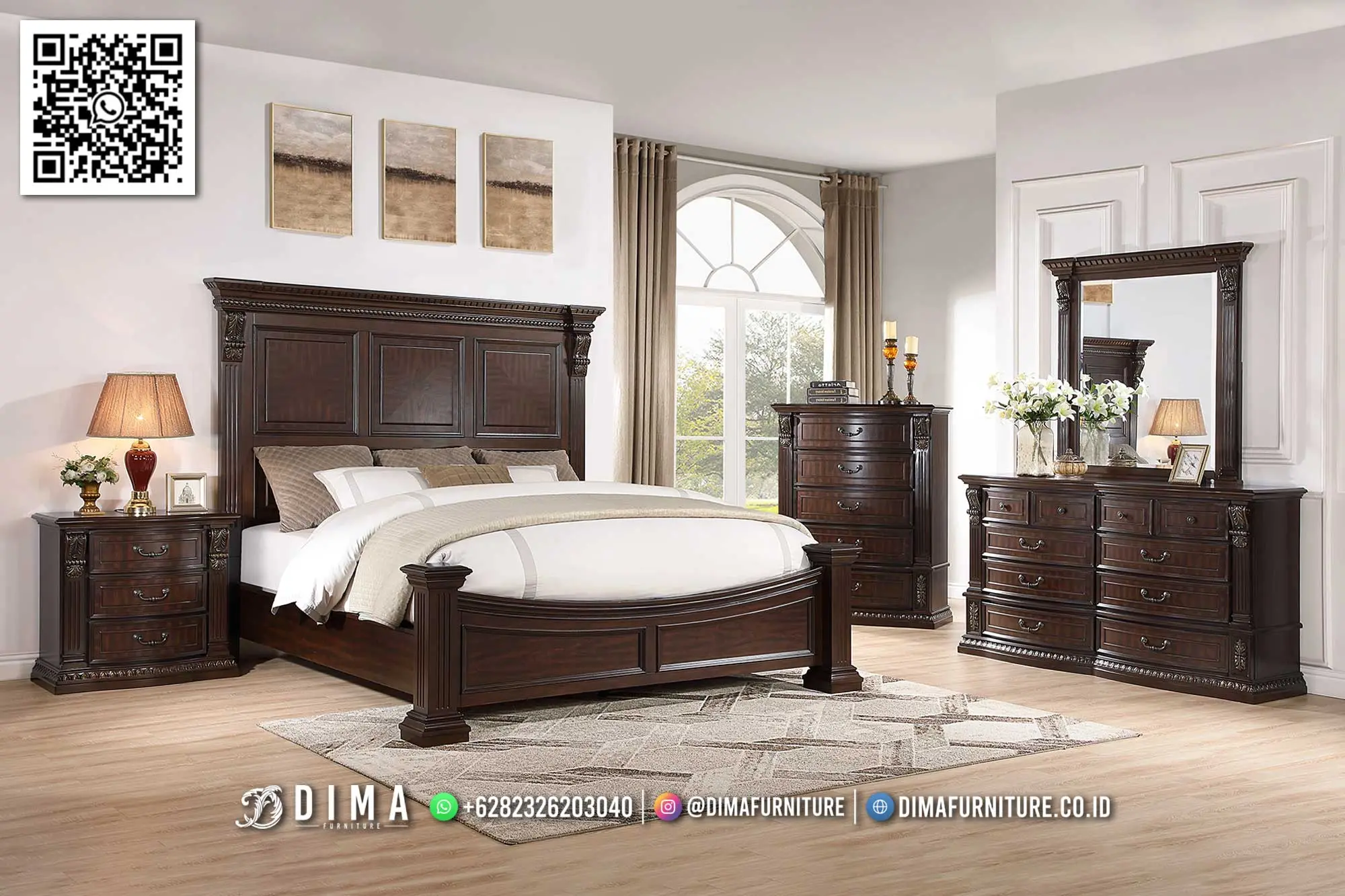 Tempat Tidur Klasik Minimalis Jati Solid Premium 241TTJ