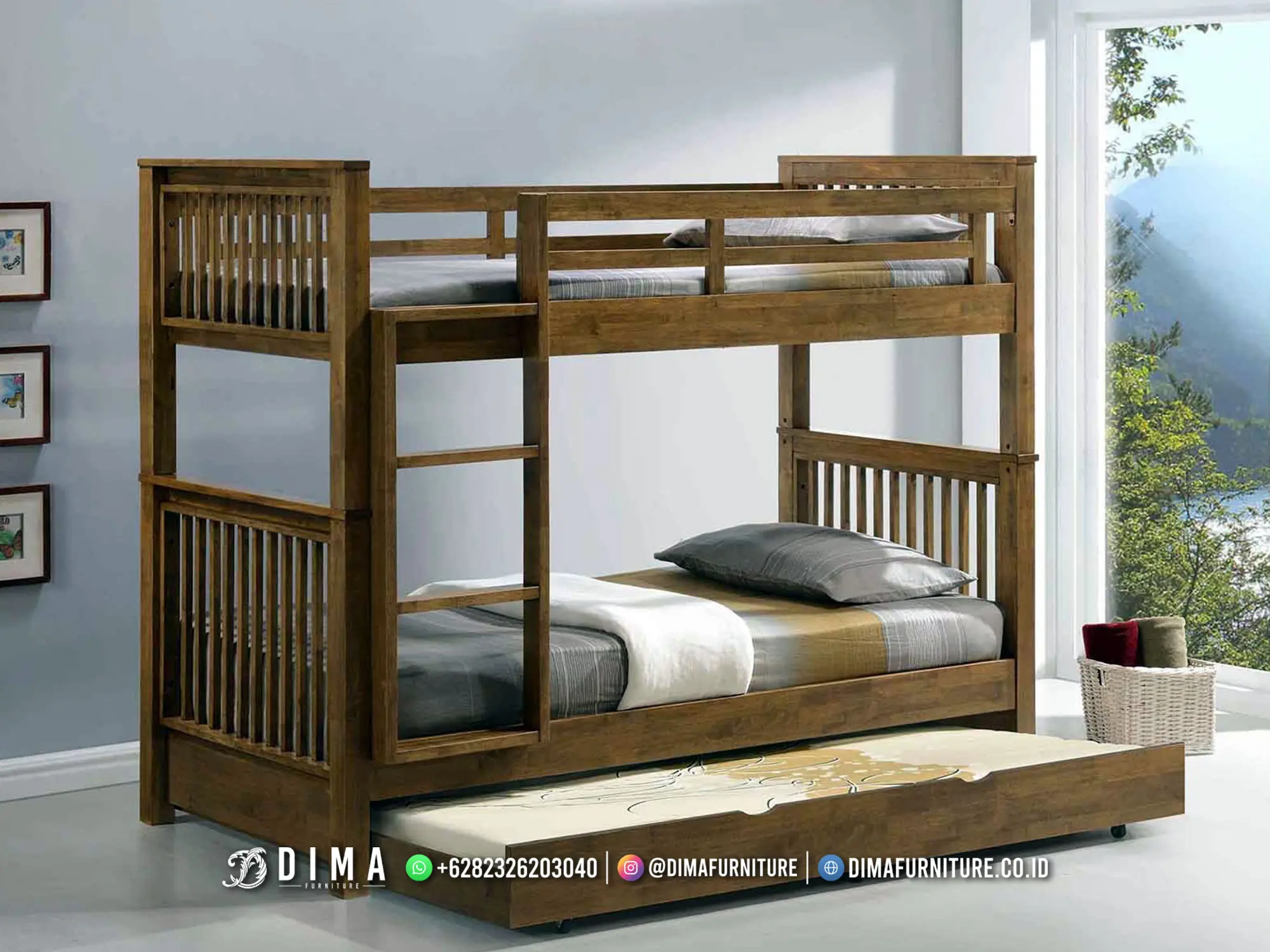 Tempat Tidur Anak Tingkat Kayu Jati Amity 278TTJ