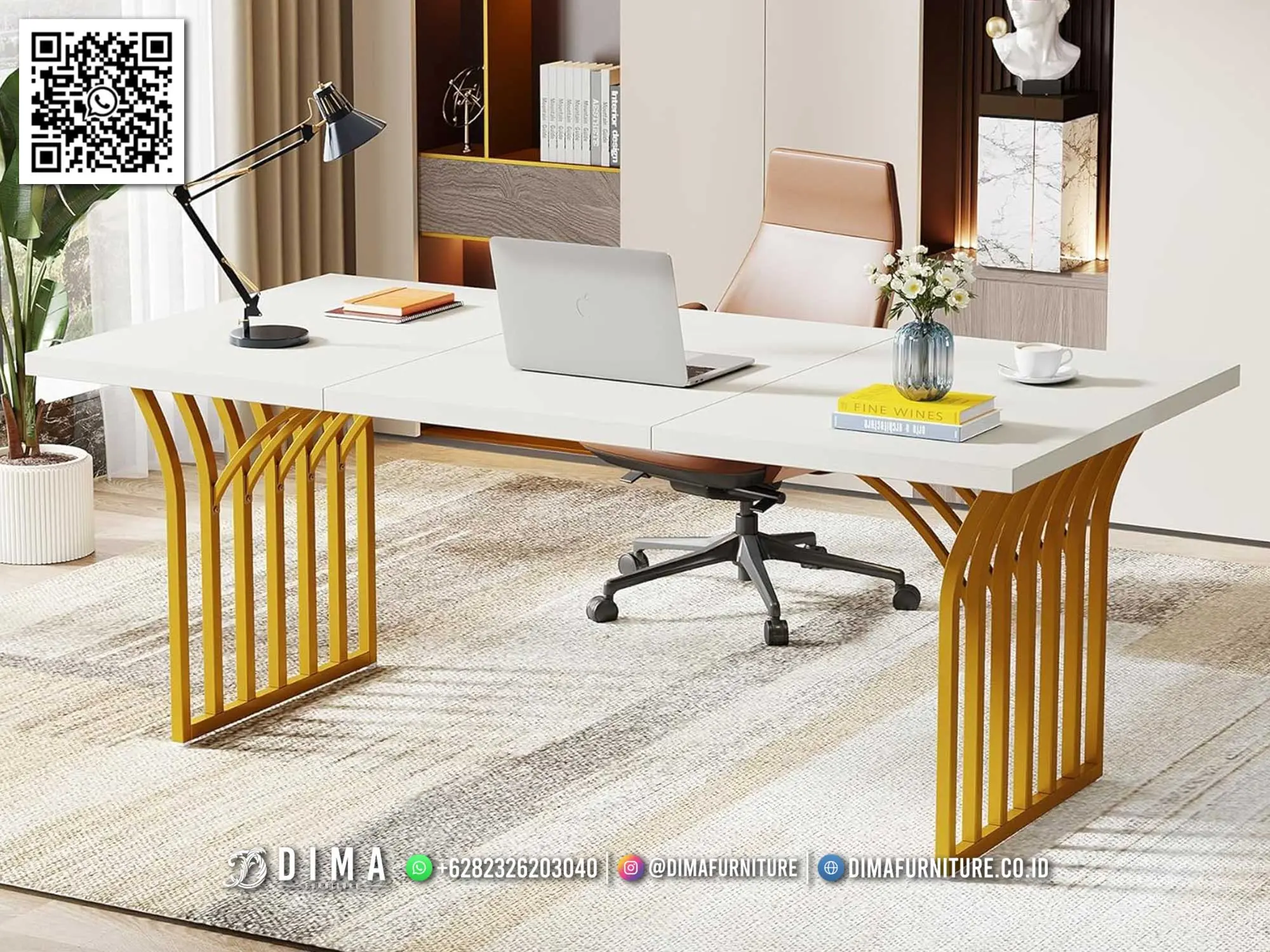 Meja Kantor Minimalis Artheon Gold Modern Desk 306TTJ