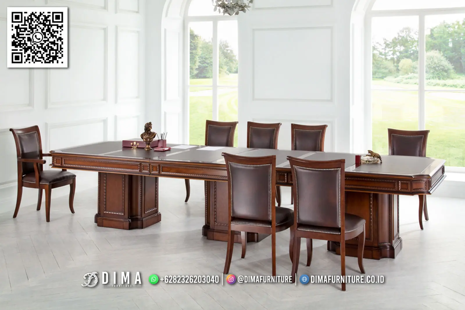 Meja Rapat Kantor Jati Kingston Smart Design 302TTJ