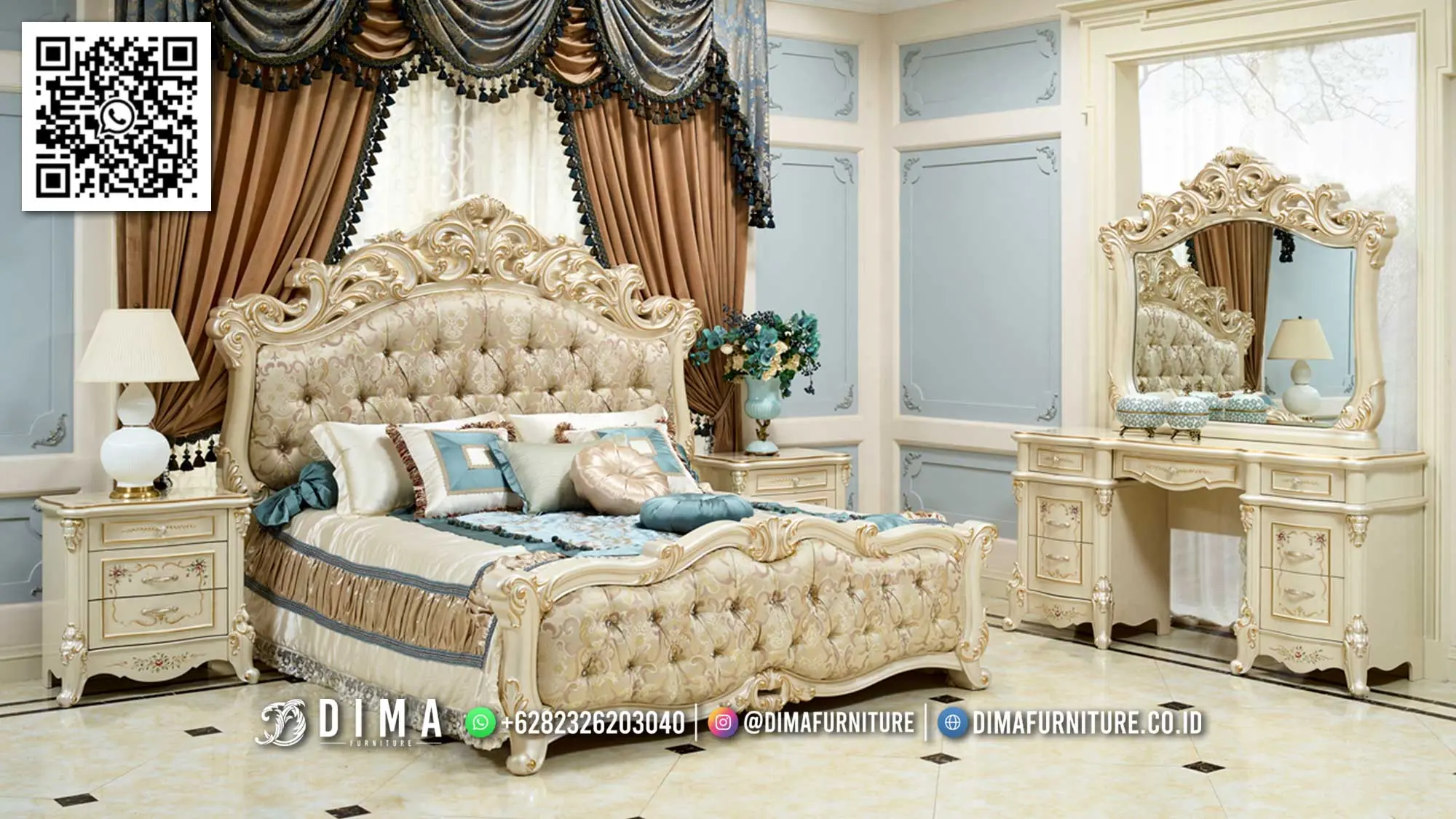 Royal Palace Set Tempat Tidur Ukir Mewah Elegan 290TTJ
