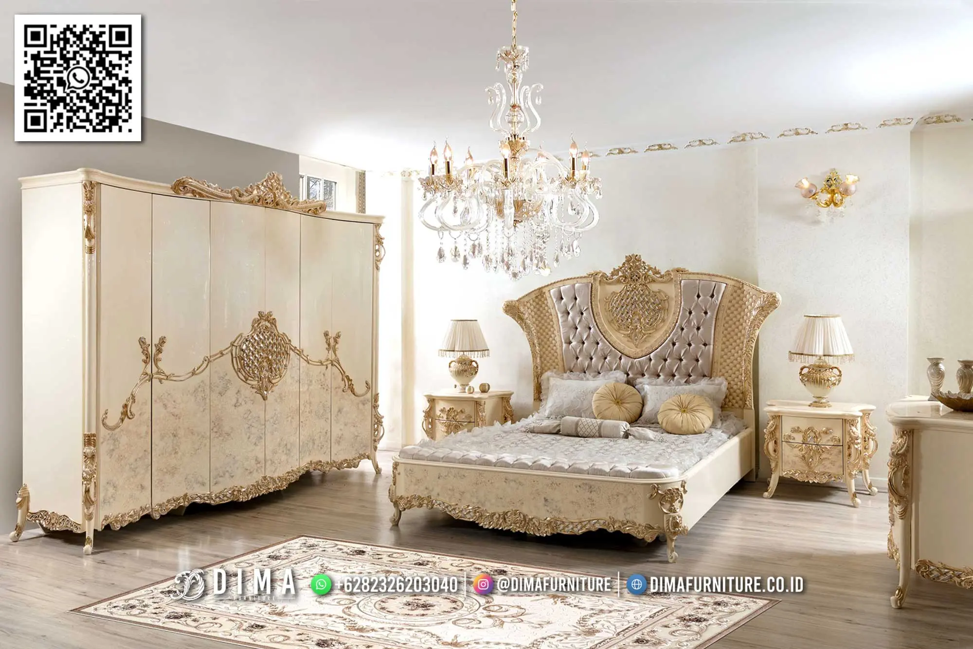 Tempat Tidur Mewah Classic Fronie Gold Premium 295TTJ