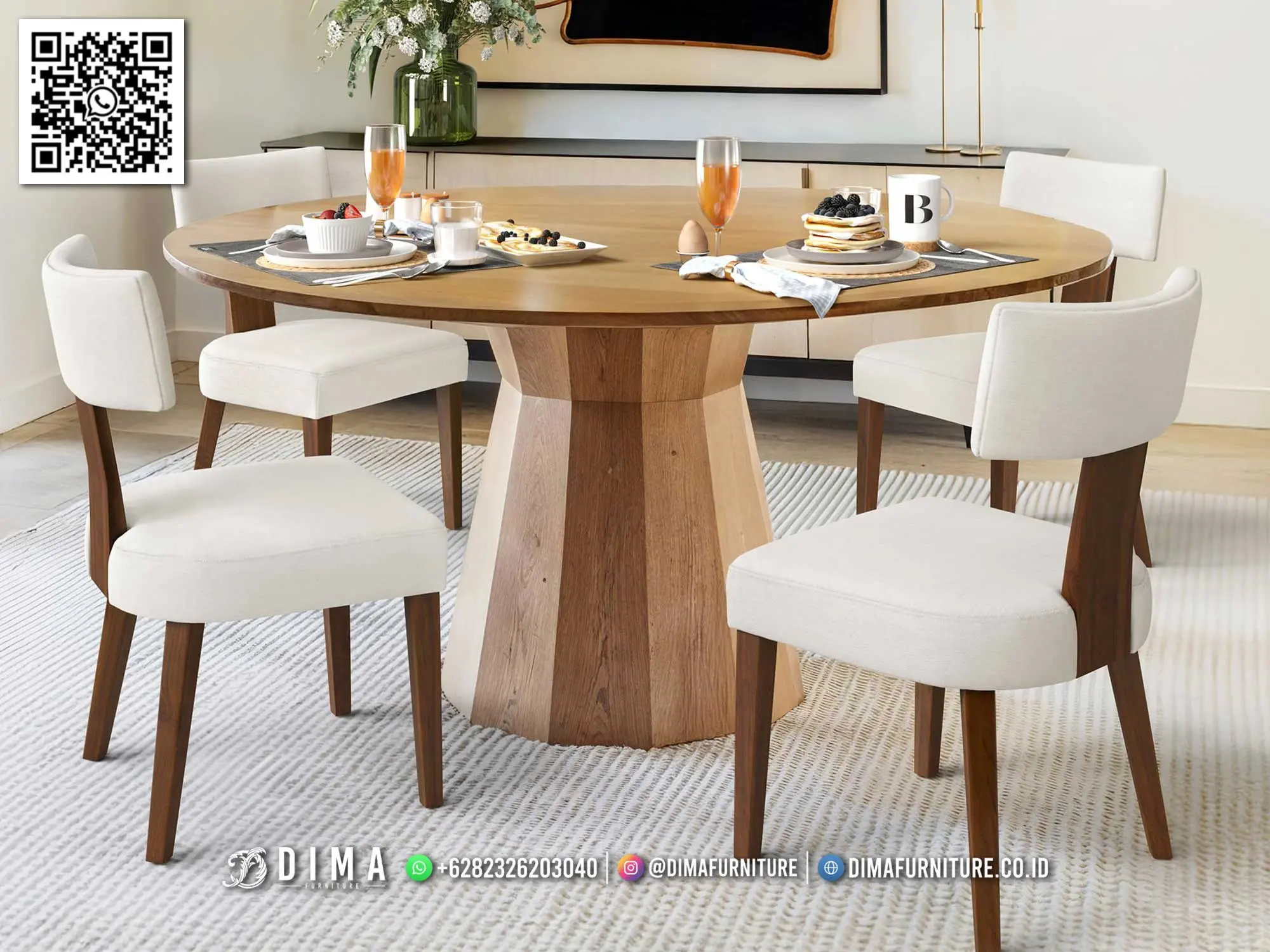 Harga Meja Makan Minimalis Scandinavian Elise Set 339TTJ