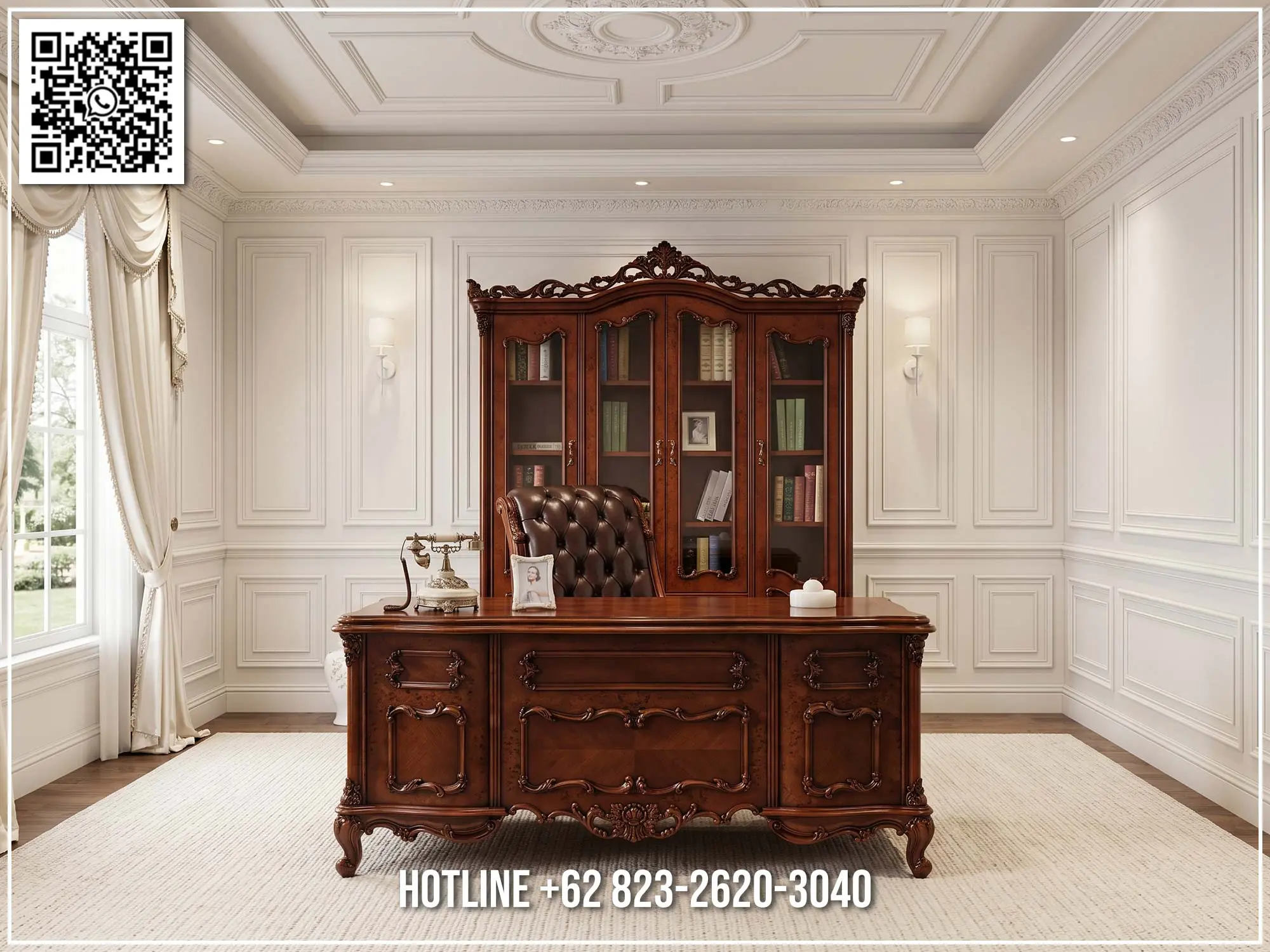 Meja Kantor Jati Mewah Royal Charlotte Limited 343TTJ