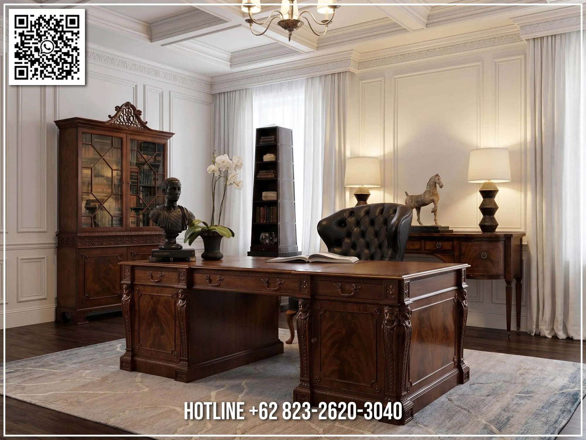 Model Meja Kantor Jati Heritage Luxury Office 351TTJ