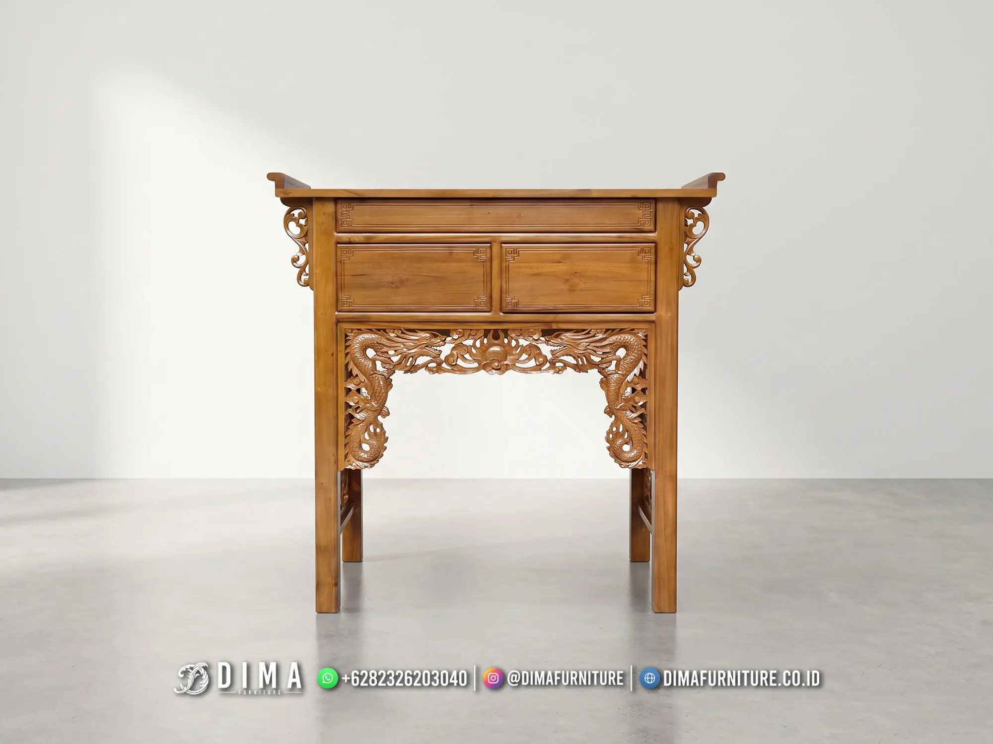 Meja Altar Jati Jepara Motif Naga 375TTJ