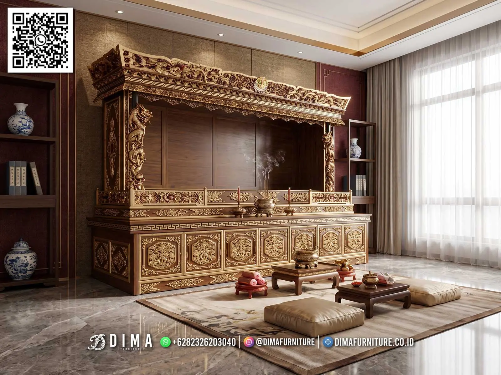 Meja Altar Sembahyang Jati Jepara 371TTJ Meja Altar Sembahyang Jati Jepara 371TTJ
